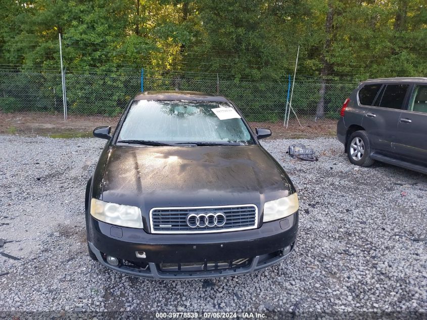2004 Audi A4 1.8T Quattro VIN: WAULC68E94A120139 Lot: 39778539