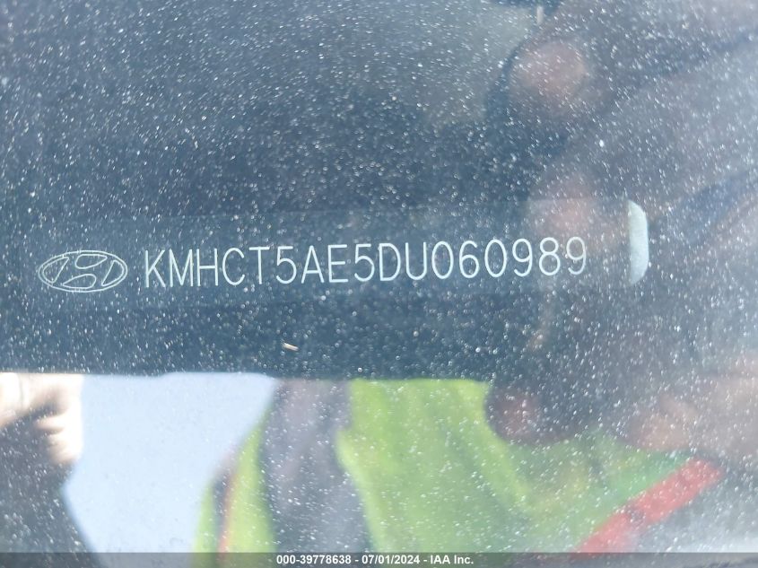 2013 Hyundai Accent Gs VIN: KMHCT5AE5DU060989 Lot: 39778638