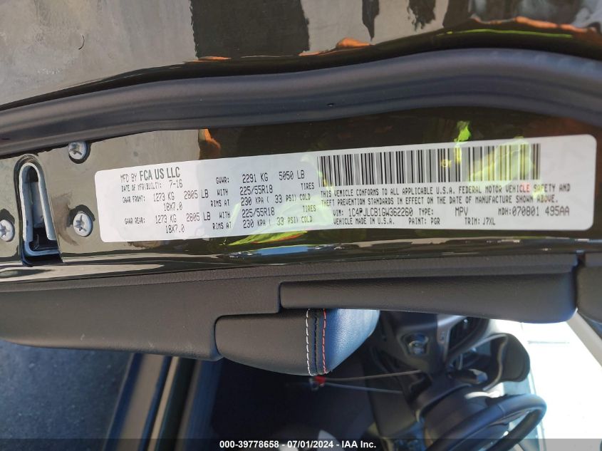 2016 Jeep Cherokee 75Th Anniversary VIN: 1C4PJLCB1GW362260 Lot: 39778658