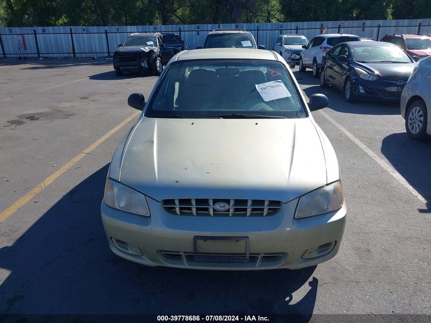 2002 Hyundai Accent Gl VIN: KMHCG45C52U356583 Lot: 39778686