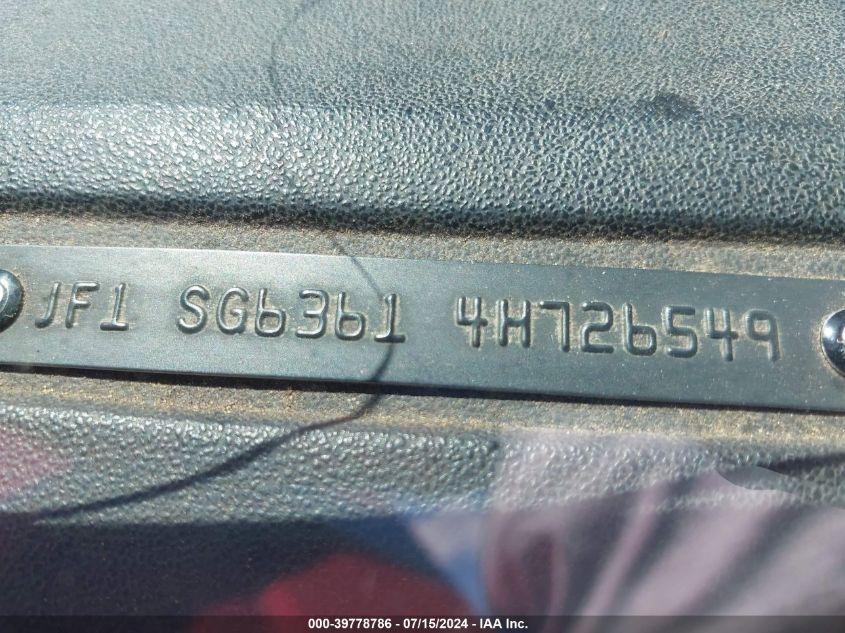 2004 Subaru Forester 2.5X VIN: JF1SG63614H726549 Lot: 39778786