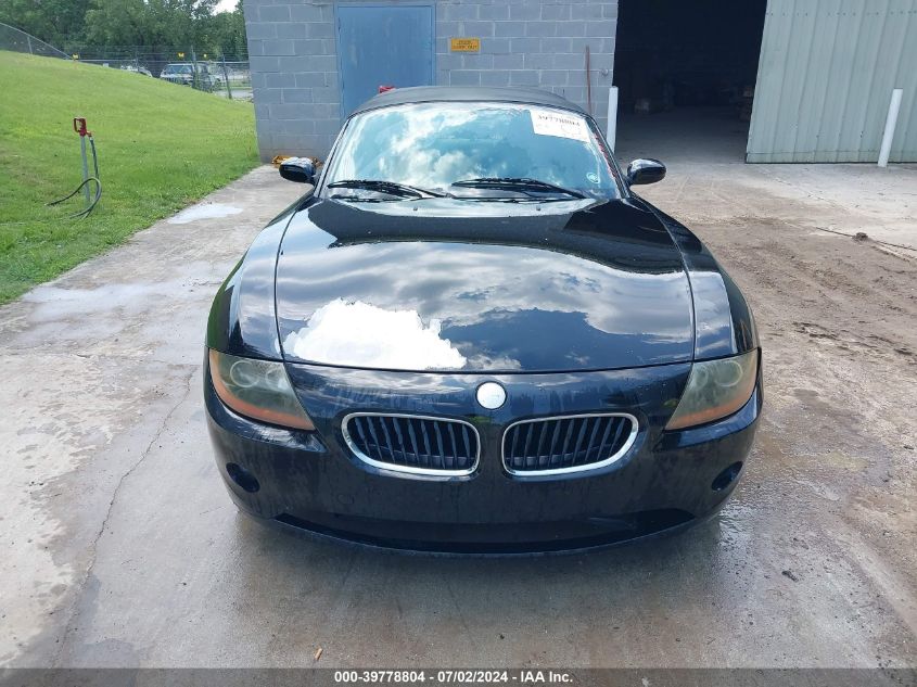 2003 BMW Z4 2.5I VIN: 4USBT33493LS44002 Lot: 39778804