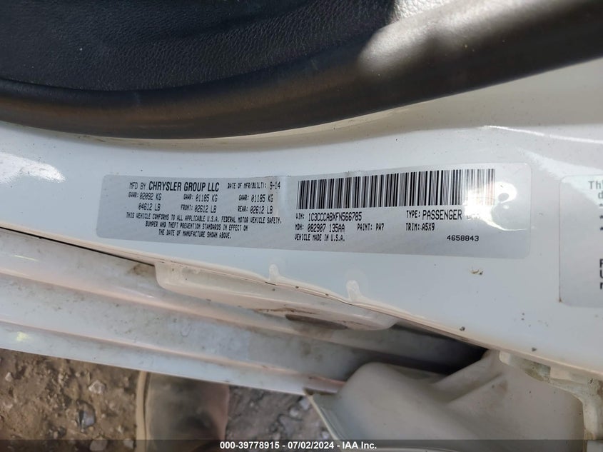 2015 CHRYSLER 200 LIMITED - 1C3CCCABXFN566785