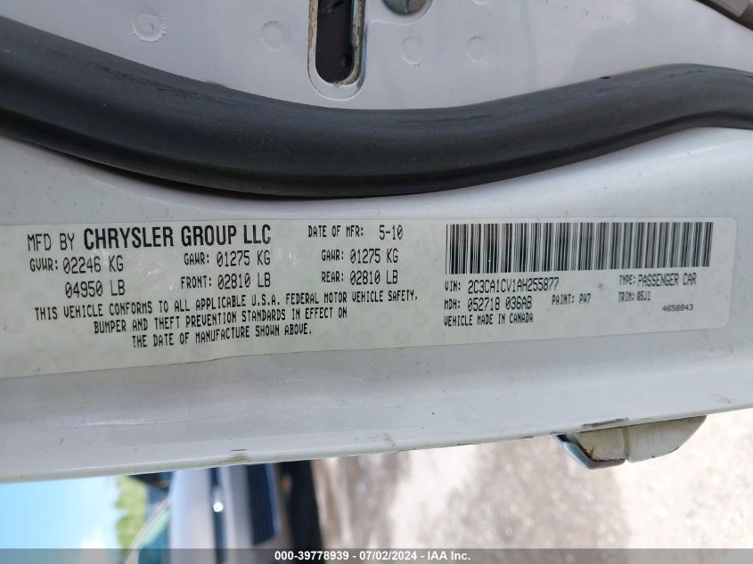 2010 Chrysler 300 Touring VIN: 2C3CA1CV1AH25587 Lot: 39778939