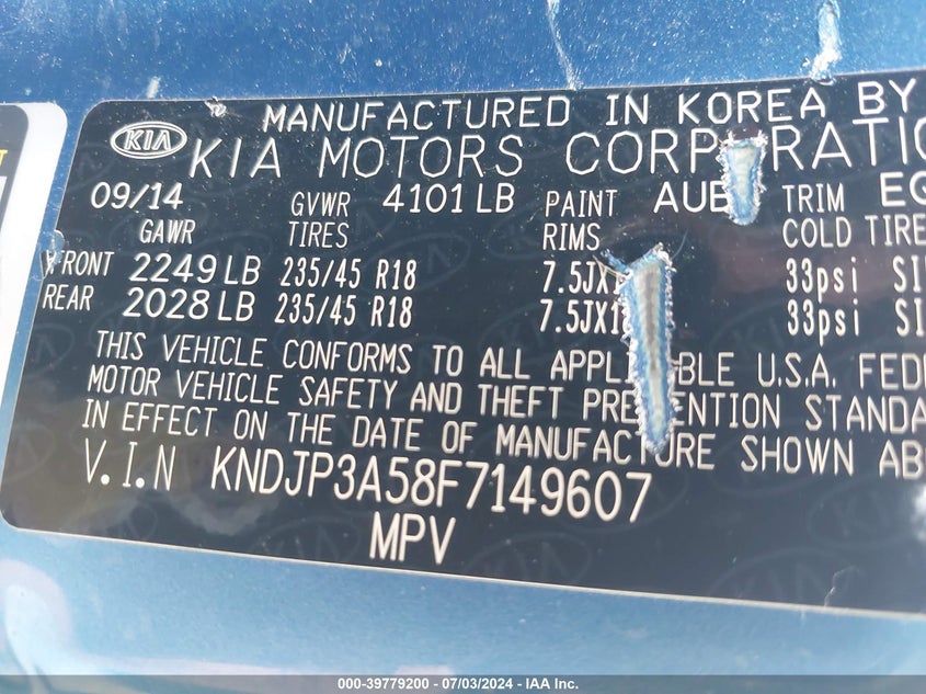 2015 KIA SOUL + - KNDJP3A58F7149607