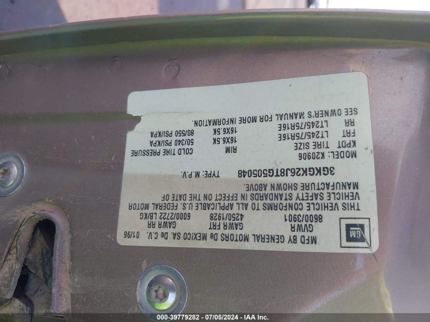 1996 GMC Suburban K2500 VIN: 3GKGK26J8TG505048 Lot: 39779282