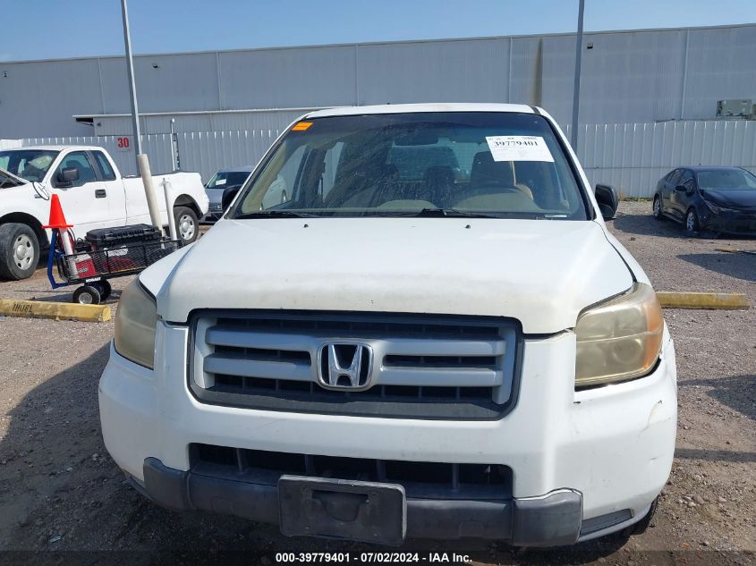 2007 Honda Pilot Lx VIN: 5FNYF28177B014273 Lot: 39779401