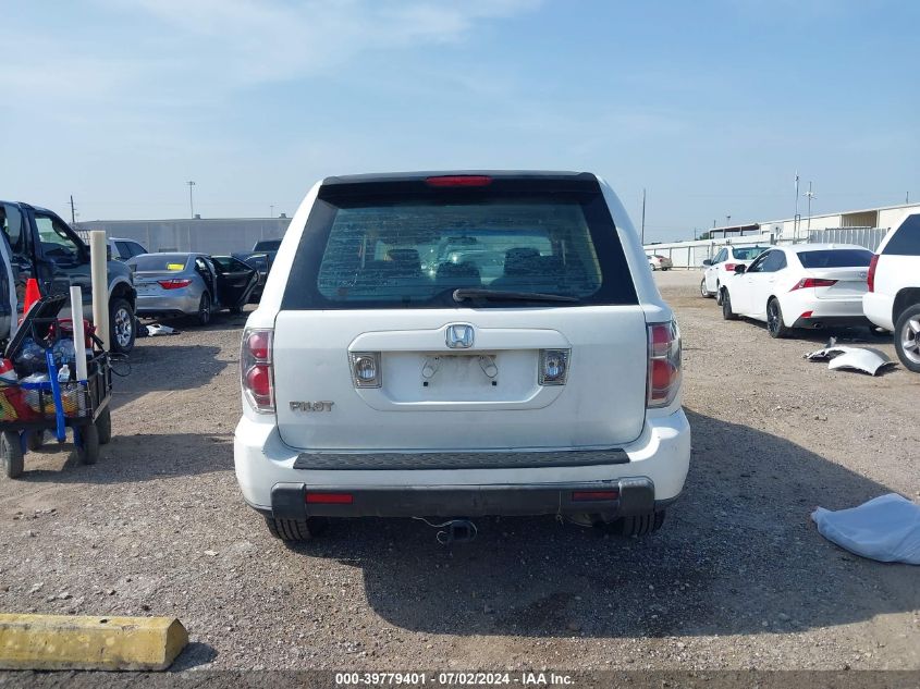 2007 Honda Pilot Lx VIN: 5FNYF28177B014273 Lot: 39779401