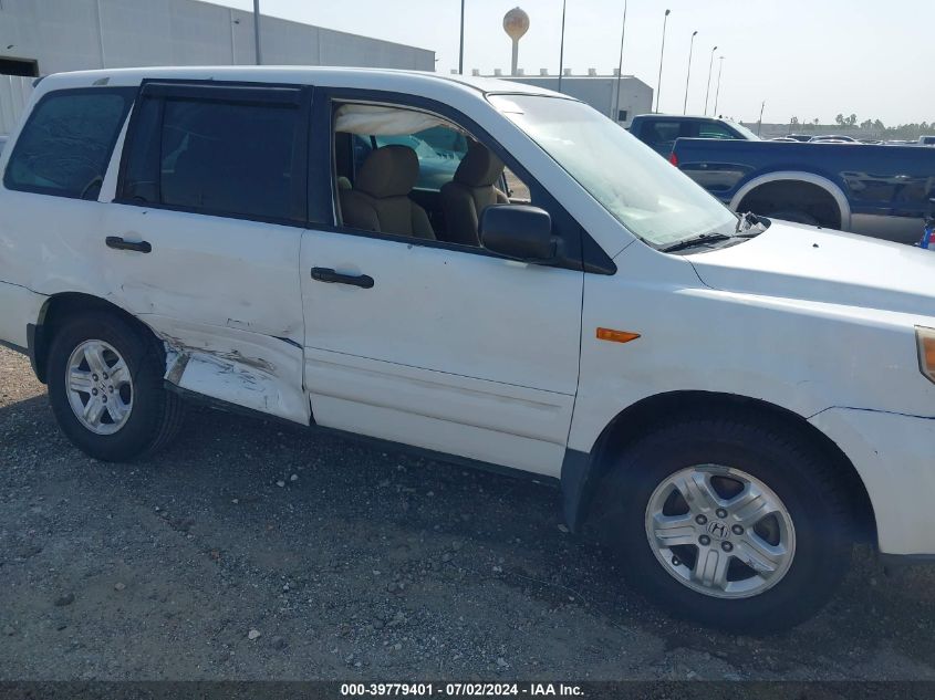 2007 Honda Pilot Lx VIN: 5FNYF28177B014273 Lot: 39779401