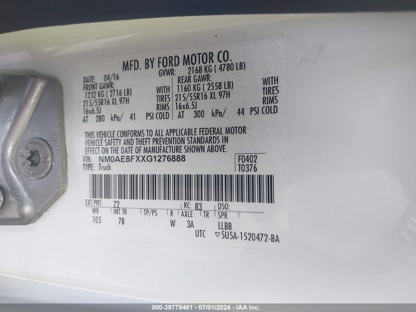 2016 FORD TRANSIT CONNECT XLT - NM0AE8FXXG1276888