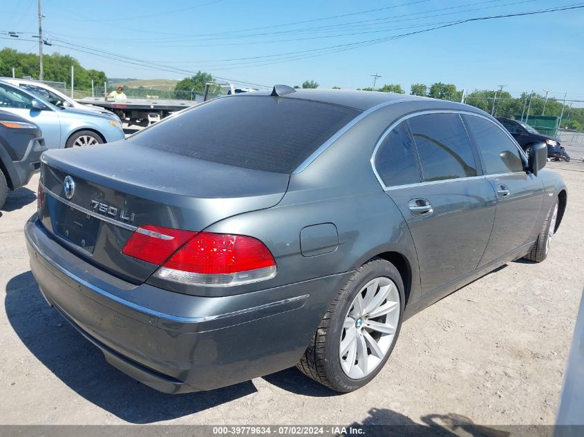 2007 BMW 750 VIN: WBAHN83577DT69450 Lot: 39779634