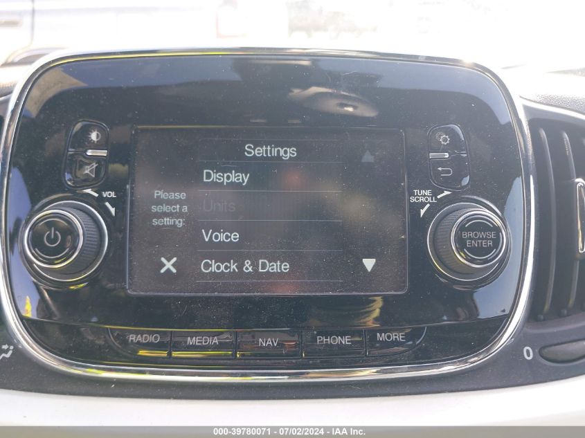 2016 Fiat 500 Electric VIN: 3C3CFFGE0GT165256 Lot: 39780071