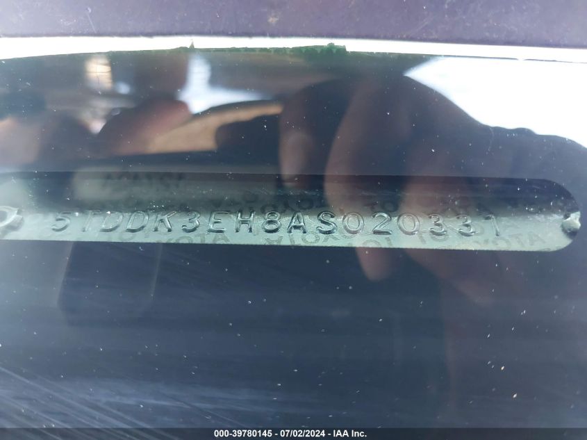 2010 Toyota Highlander Limited VIN: 5TDDK3EH8AS020331 Lot: 39780145