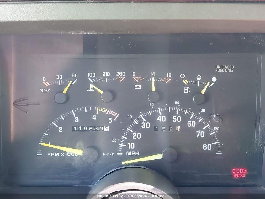 1992 Chevrolet Gmt-400 K1500 VIN: 2GCEK19Z7N1214454 Lot: 39780162