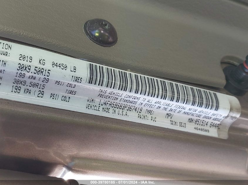 2003 Jeep Wrangler Sahara VIN: 1J4FA59S83P367419 Lot: 39780185