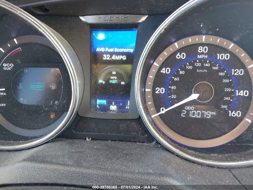 2013 Hyundai Sonata Hybrid Limited VIN: KMHEC4A49DA090038 Lot: 39780365