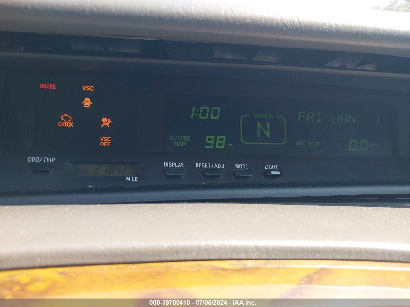 2002 Toyota Avalon Xls VIN: 4T1BF28B02U254369 Lot: 39780410