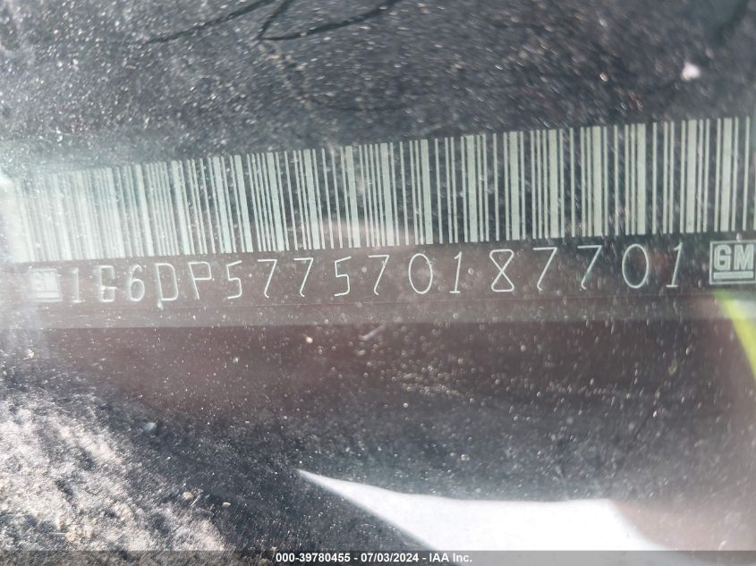 2007 Cadillac Cts Standard VIN: 1G6DP577570187701 Lot: 39780455