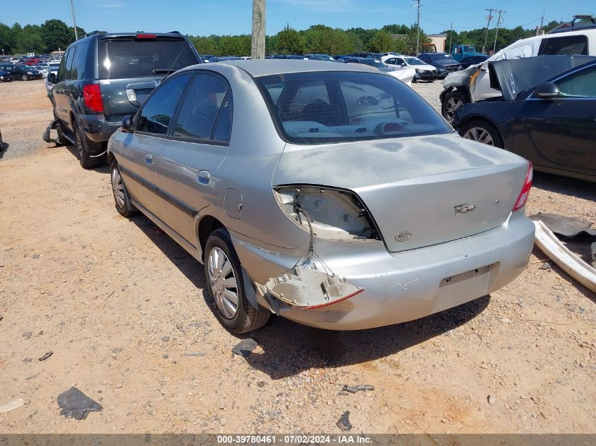 2002 Kia Rio VIN: KNADC123926184602 Lot: 39780461