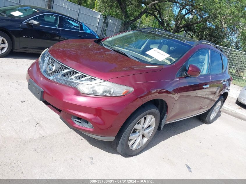 2011 Nissan Murano Sv VIN: JN8AZ1MWXBW167274 Lot: 39780491