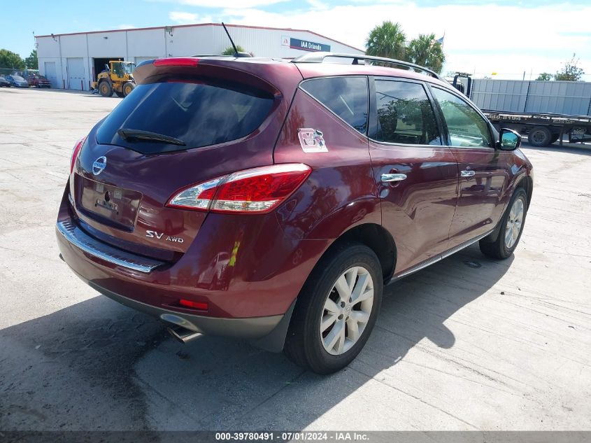 2011 Nissan Murano Sv VIN: JN8AZ1MWXBW167274 Lot: 39780491