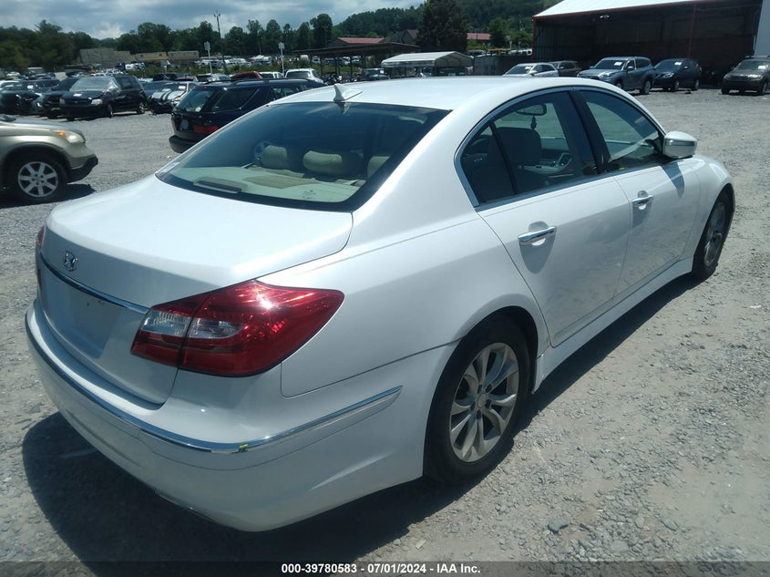 2012 Hyundai Genesis 3.8 VIN: KMHGC4DDXCU191333 Lot: 39780583