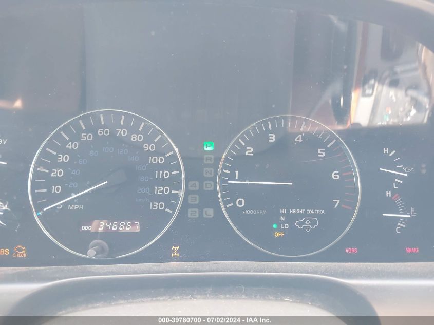 2003 Lexus Lx 470 VIN: JTJHT00W933530160 Lot: 39780700