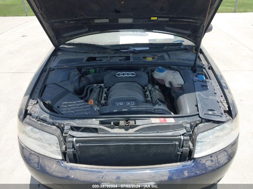 2002 Audi A4 3.0 VIN: WAULT68E62A308050 Lot: 39780904