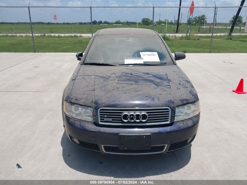 2002 Audi A4 3.0 VIN: WAULT68E62A308050 Lot: 39780904