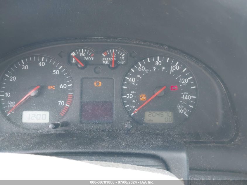 2001 Volkswagen Passat Gls VIN: WVWAC63B81P010201 Lot: 39781088