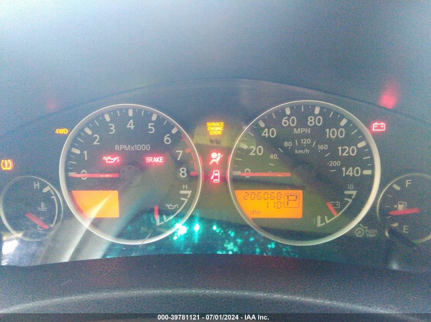 2007 Nissan Pathfinder Se Off-Road VIN: 5N1AR18W57C601725 Lot: 39781121