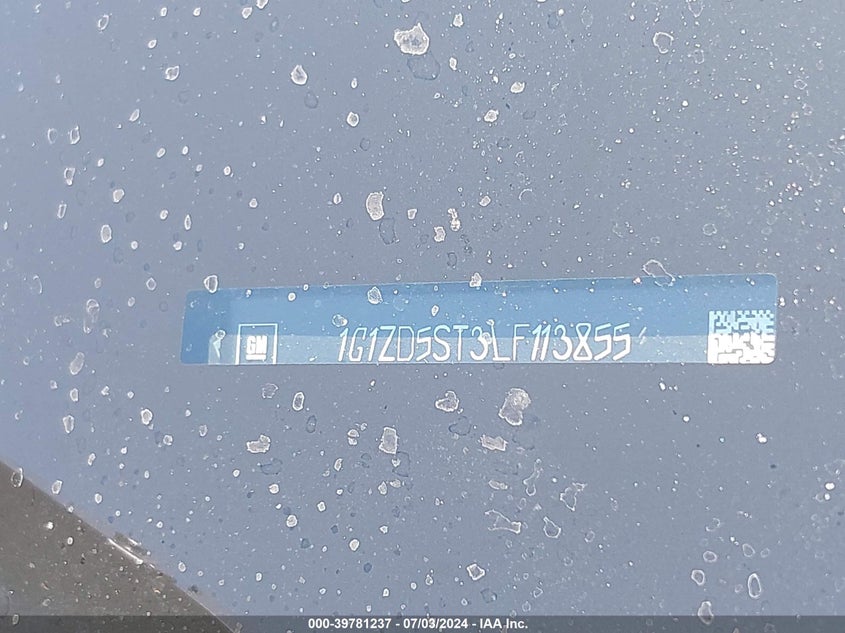 2020 Chevrolet Malibu Fwd Lt VIN: 1G1ZD5ST3LF113855 Lot: 39781237