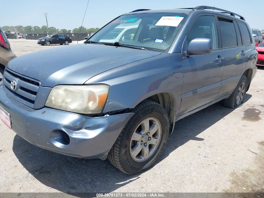 2005 Toyota Highlander V6 VIN: JTEEP21A550091628 Lot: 39781273