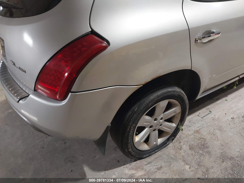 2007 Nissan Murano Sl VIN: JN8AZ08W27W605927 Lot: 39781334