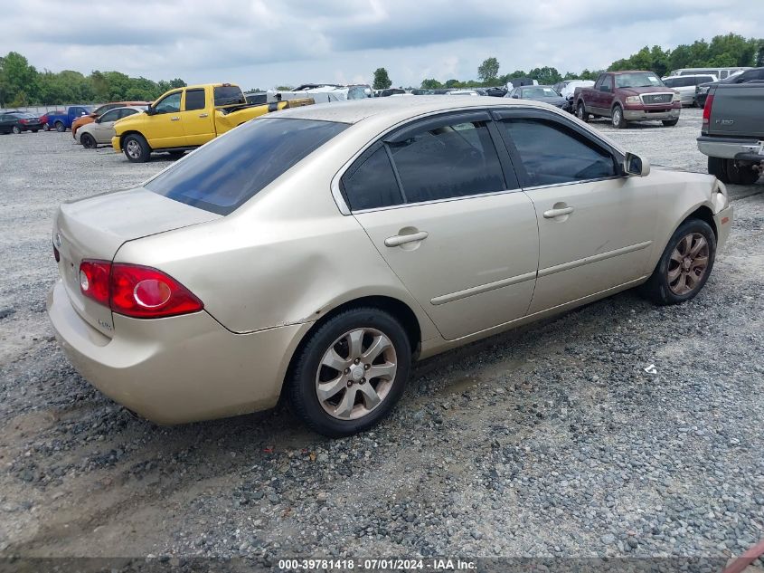 2007 Kia Optima Lx V6 VIN: KNAGE124375118723 Lot: 39781418