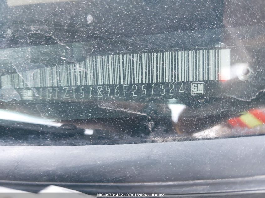 2006 Chevrolet Malibu Lt VIN: 1G1ZT51896F251324 Lot: 39781432