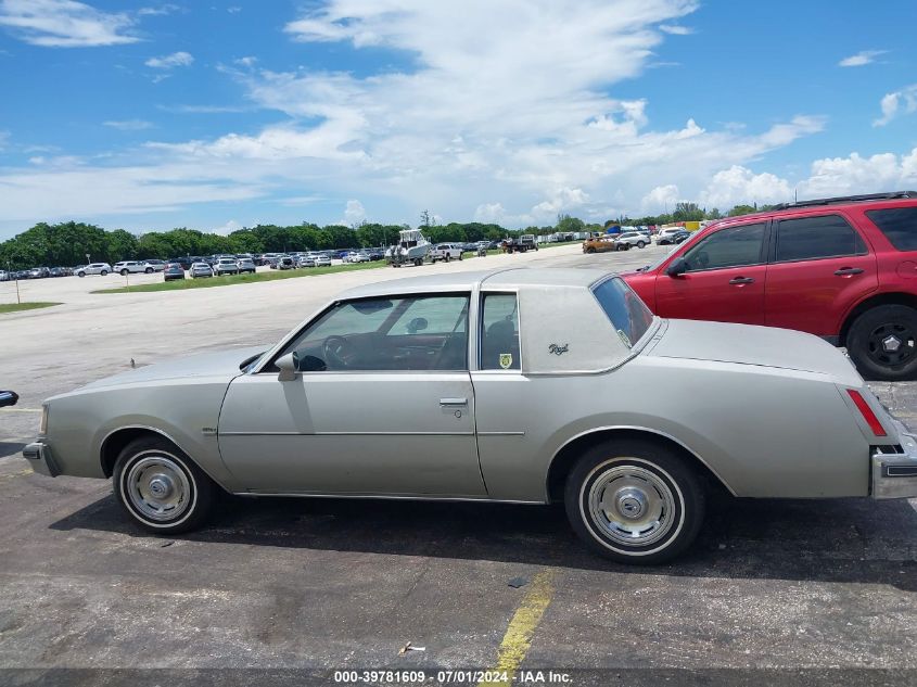 1978 Buick Regal VIN: 4J47U8G159727 Lot: 39781609