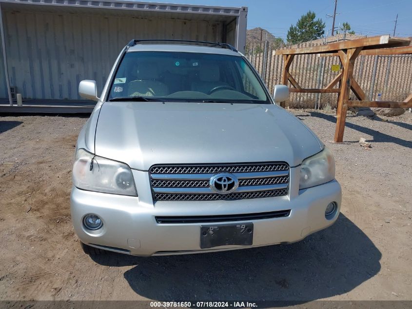 2006 Toyota Highlander Hybrid V6 VIN: JTEEW21A960005869 Lot: 39781650
