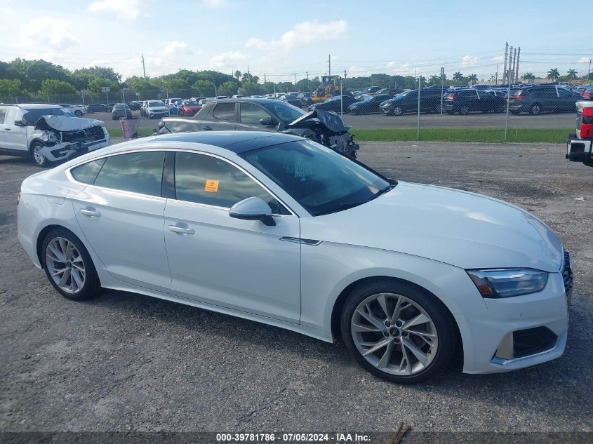 2021 Audi A5 Sportback Premium 40 Tfsi Quattro S Tronic VIN: WAUABCF53MA040024 Lot: 39781786