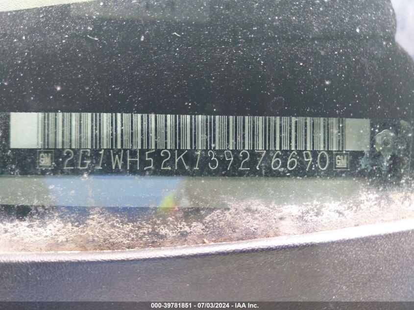 2003 Chevrolet Impala Ls VIN: 2G1WH52K139276690 Lot: 39781851