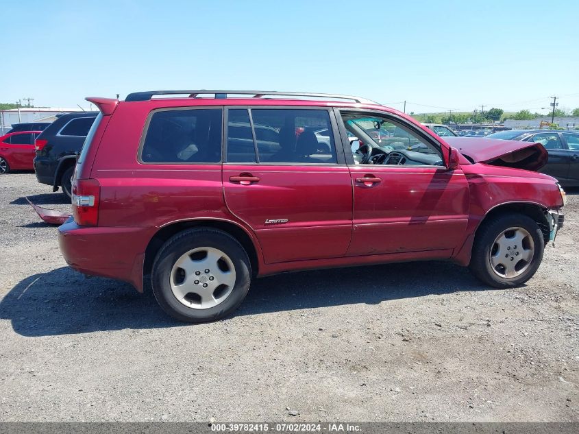 2007 Toyota Highlander Limited V6 VIN: JTEEP21A070195317 Lot: 39782415