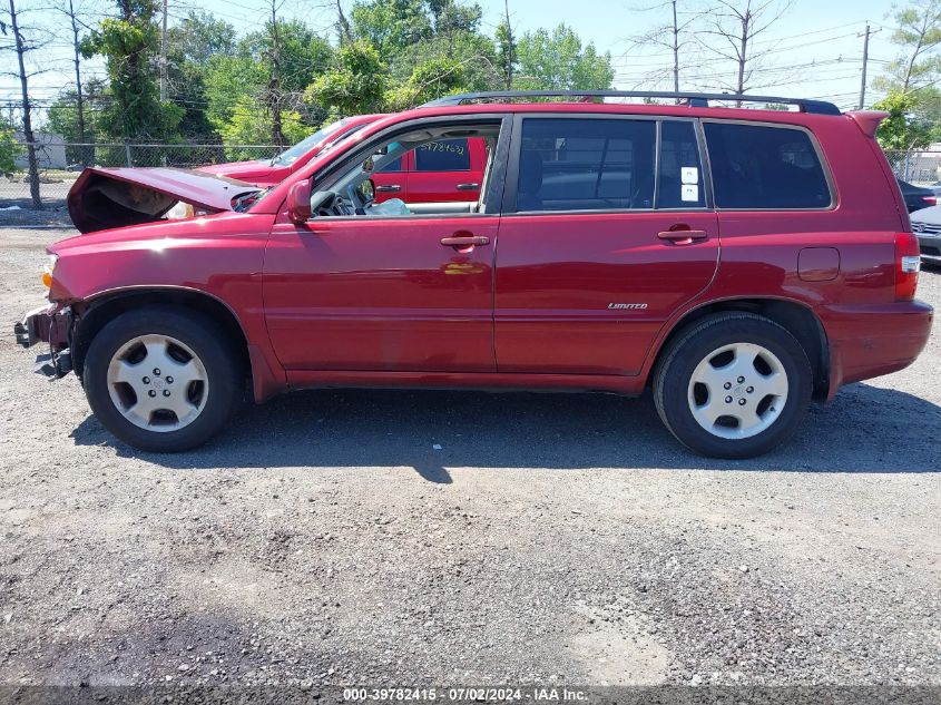 2007 Toyota Highlander Limited V6 VIN: JTEEP21A070195317 Lot: 39782415