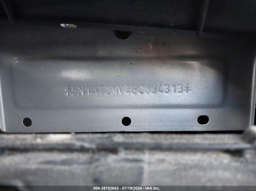 2016 Nissan Rogue Sv VIN: 5N1AT2MV4GC894313 Lot: 39782643