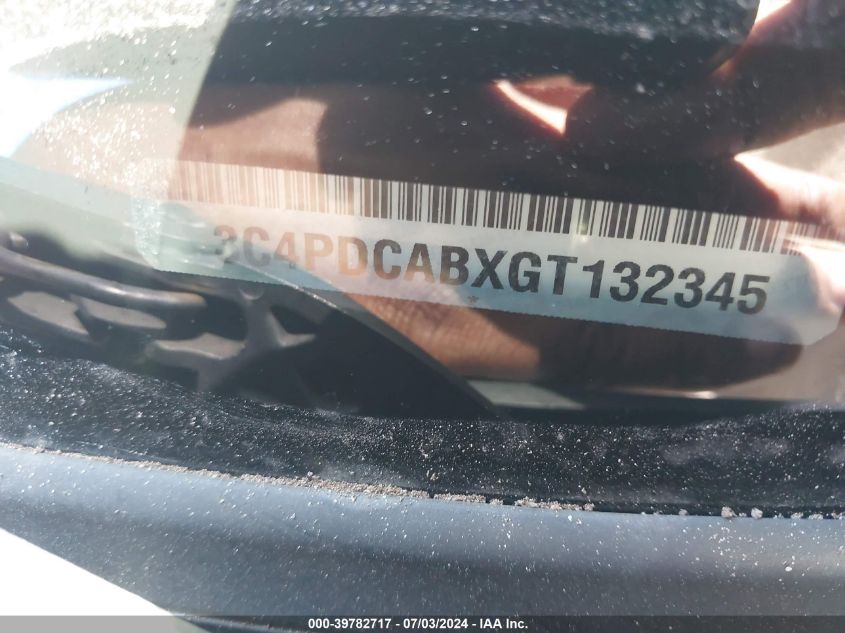 2016 Dodge Journey Se VIN: 3C4PDCABXGT132345 Lot: 39782717