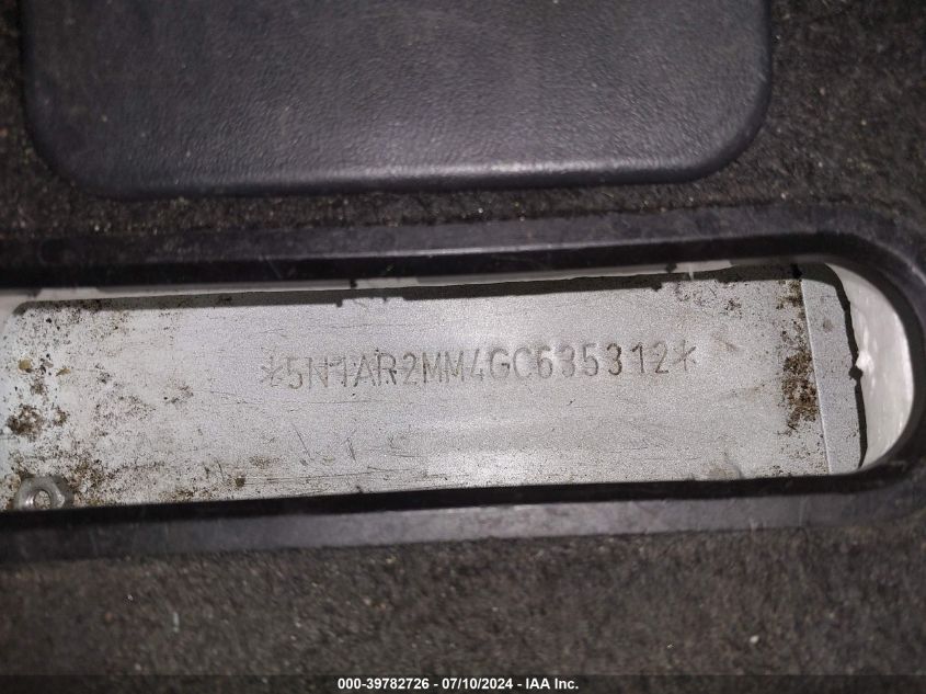 2016 Nissan Pathfinder Platinum/S/Sl/Sv VIN: 5N1AR2MM4GC635312 Lot: 39782726