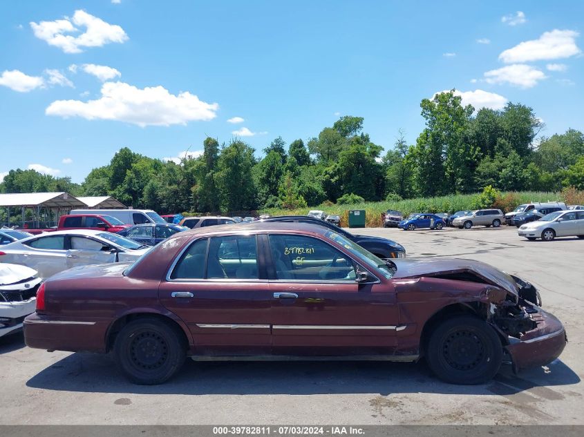 2001 Mercury Grand Marquis Gs VIN: 2MEFM74W31X623622 Lot: 39782811