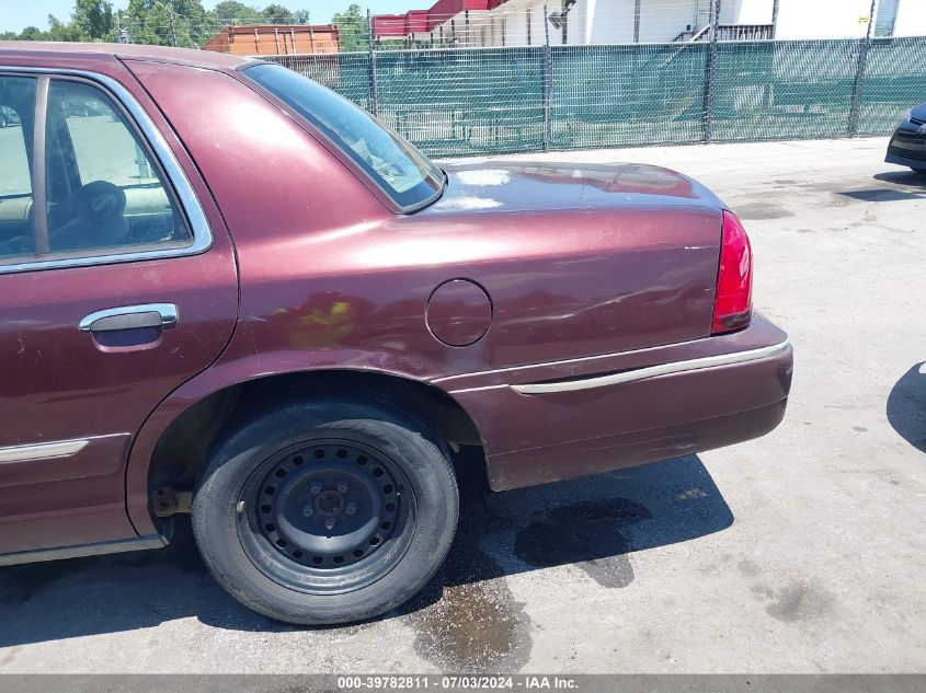 2001 Mercury Grand Marquis Gs VIN: 2MEFM74W31X623622 Lot: 39782811