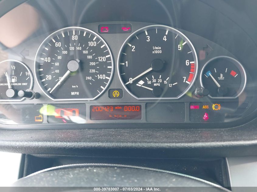 2001 BMW 330I VIN: WBAAV53491FT01573 Lot: 39783007