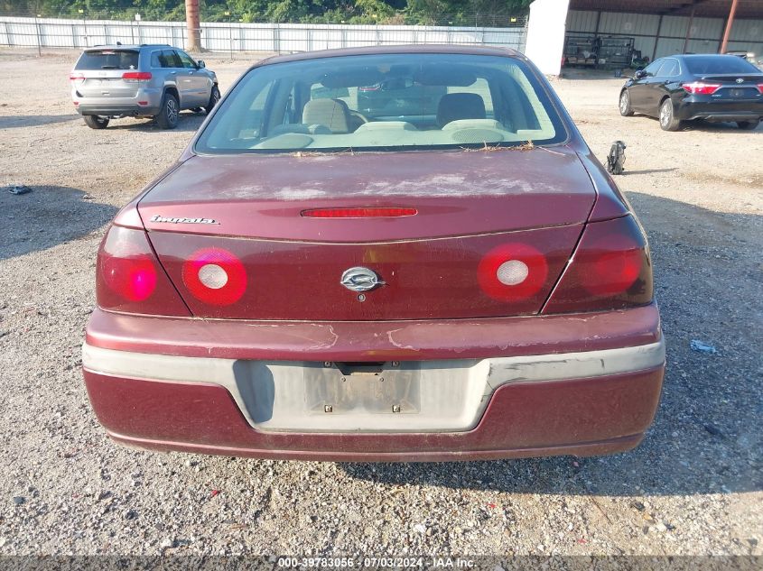 2002 Chevrolet Impala VIN: 2G1WF55E129217259 Lot: 39783056