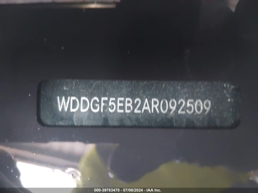 2010 Mercedes-Benz C 300 Luxury/Sport VIN: WDDGF5EB2AR092509 Lot: 39783470
